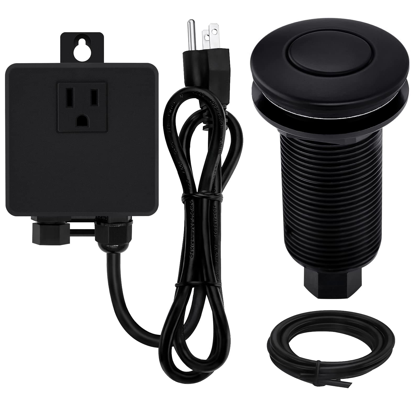 Garbage Disposal Air Switch Kit with Single Outlet,Matte Black