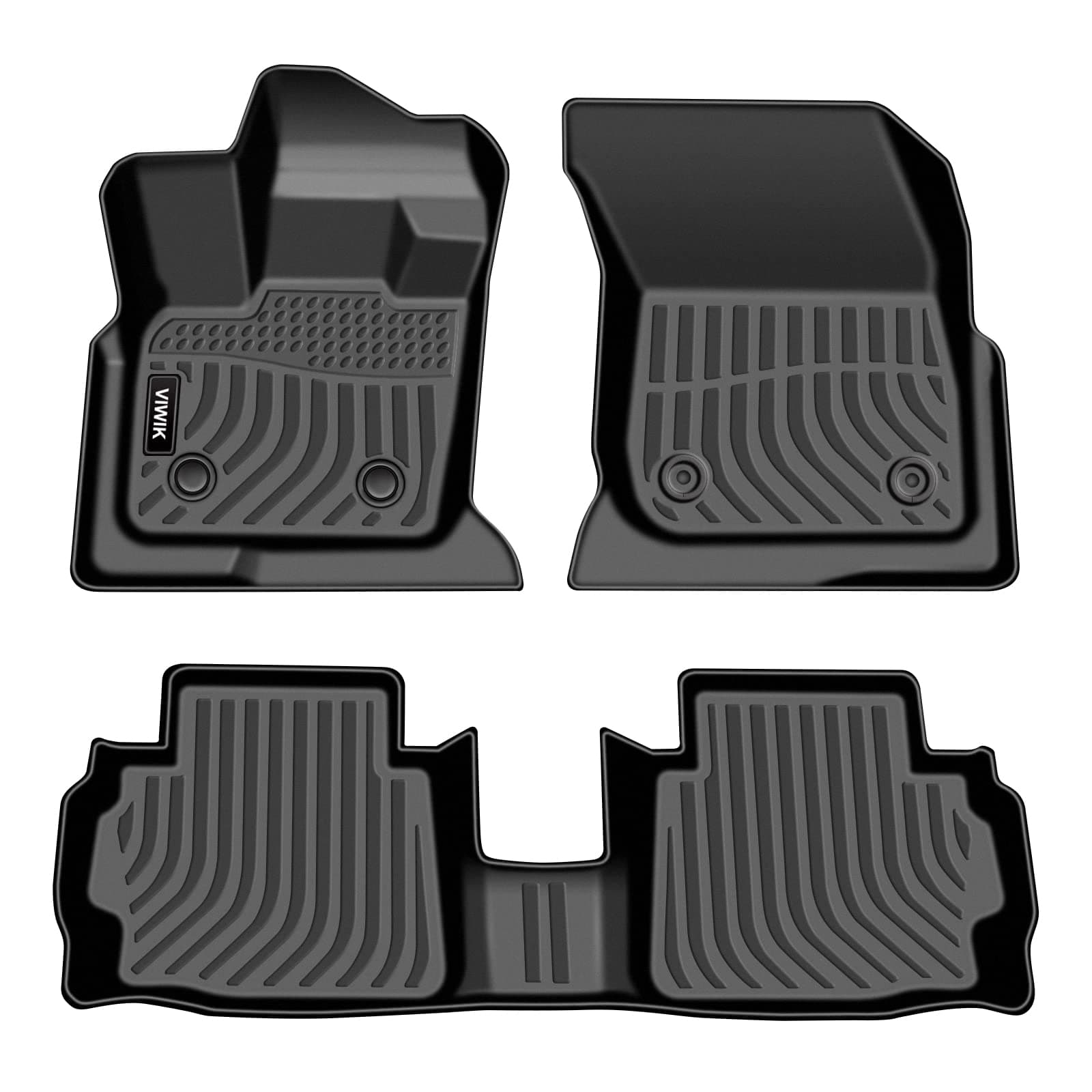 VIWIK Floor Mats Compatible for 2017-2021 Fusion/2017-2021 MKZ, Car Mats All Weather Protection Custom Full Set Floor Liners Include 1st and 2nd Row Front & Rear, Automotive Floor Mats TPE Black