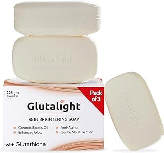 Glutalight Skin Lightening Soap with 1% Glutathione |Reduces Dark spots, Age Marks |for Skin Brightening - 75GM (Pack of 3)