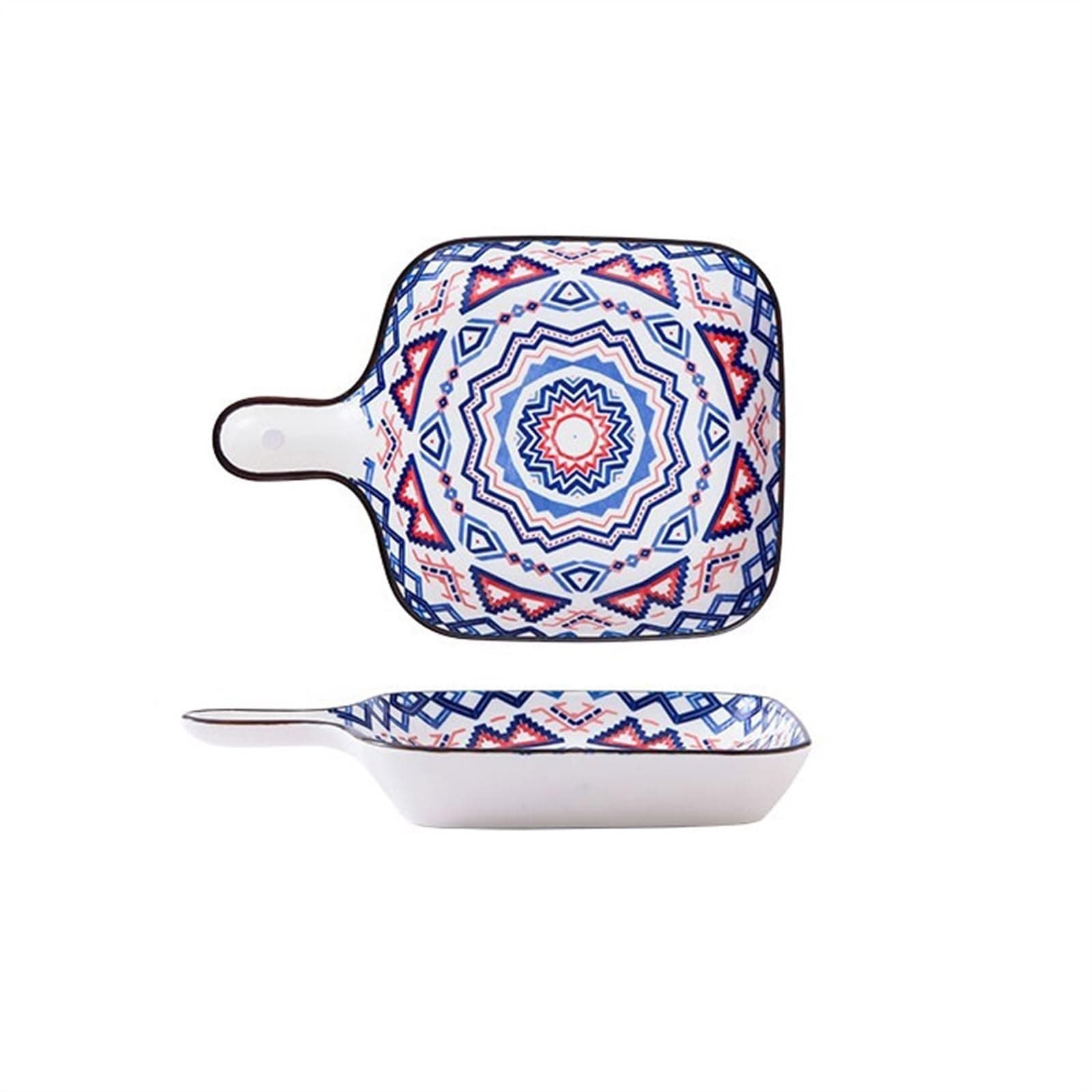 Baking Dish طبق منزلي شريحة لحم من السيراميك طبق عشاء طبق طعام غربي مقبض مقاوم للحرارة العالية طبق الخبز أدوات مائدة المطبخ Lasagne Dish(Purple)