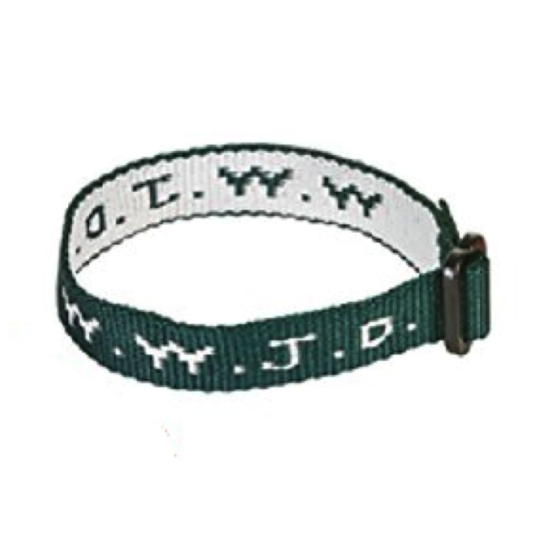 wwjd Hunter Green Woven Cloth Bracelet
