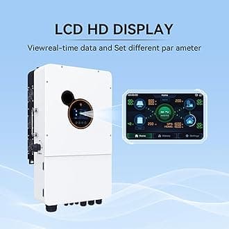 Dawnice 2Sets 48V 410Ah 21KWh LifePO4 Lithium Solar Batteries Built in 200A BMS,12KW Solar Hybrid Inverter Built in 2 MPPT Charge Controll Home Energy Storage Power Supply DC to AC Bluetooth Wireless