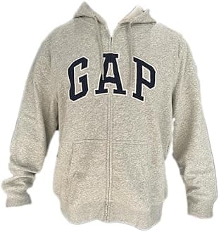 GAP Men's Full Zip Fleece Logo Hoodie