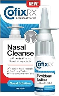 Nasal Cleanse Solution Spray, Povidone Iodine with Vitamin D3 & Xylitol, Cleans Nasopharynx, Cold and Allergy Relief, Laboratory Tested Patented Formula, Fast Acting and Long Lasting
