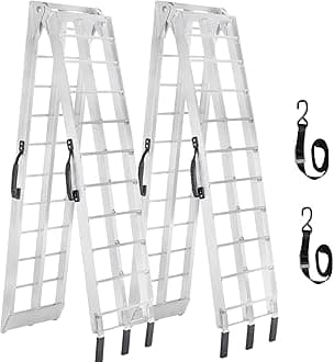MAXIVMAN Truck Ramps for Pickup Trucks, 2-Pack Folding Aluminum Loading Ramps, 1500 lbs Capacity per Pair, 89" L x 12" W ATV Ramps for Pickup Trucks, Lawn Mowers, UTV and Tractors