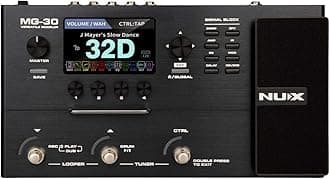NUX MG-30 Guitar Multi-Effects Pedal Guitar/Bass/Acoustic Amp Modeling Processor, IR Loader, White-Box Algorithm, EFX Routing, 4'' Color LCD, NMP-2 Footswitch Included