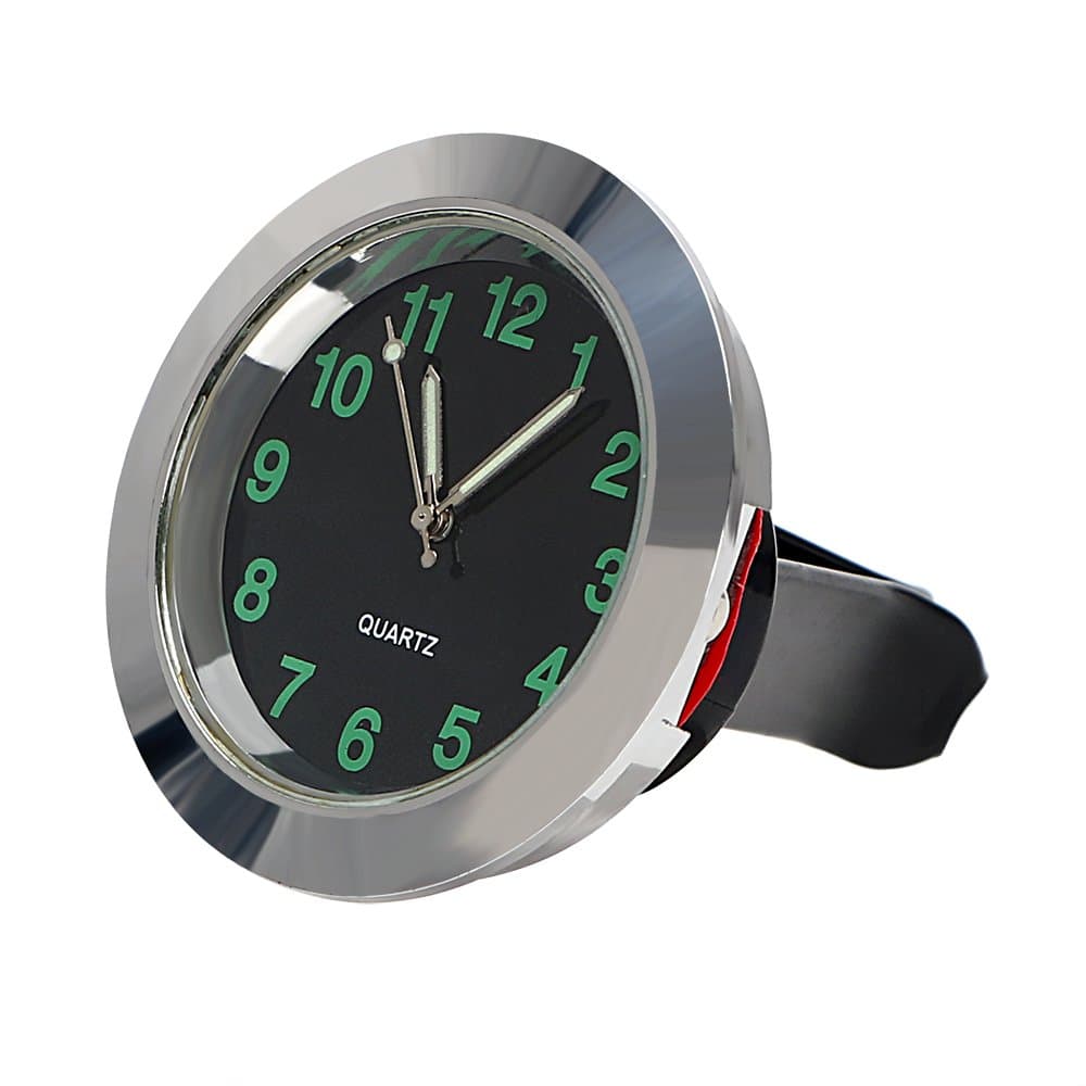 Silver Car Clock, Car Dashboard Decoration, with Car Air Vent Clip, Clock Ornaments, Chrome Metal