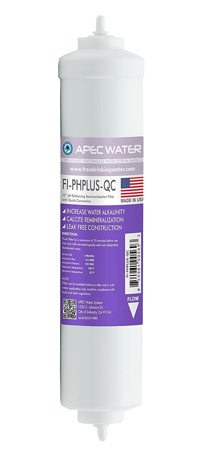 (0.6cm) - APEC Water Systems FI-PHPLUS-QC Us Made - 10" High Purity Ph+ Calcium Carbonate Alkaline Filters with Quick Connect - Replacement Filter Only