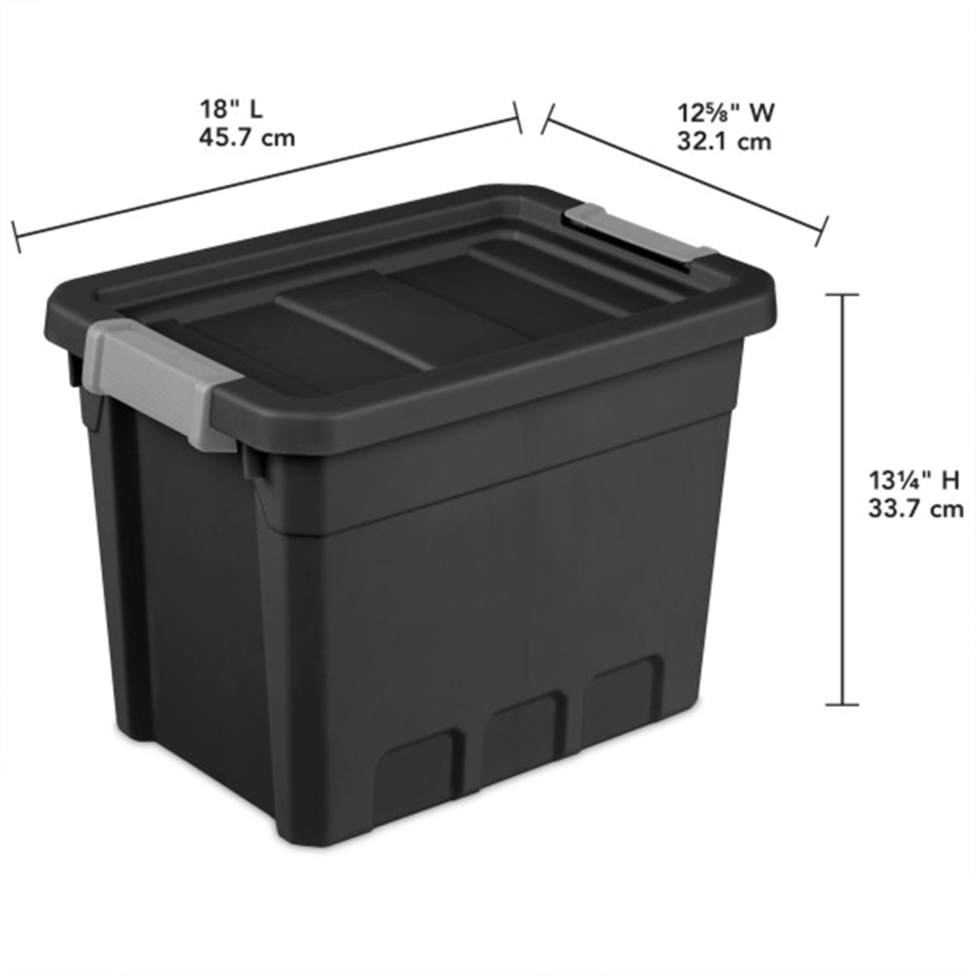 Sterilite 24-Pack Plastic Storage Bins with Lids, Stackable Containers, 7.5 Gallon, Black