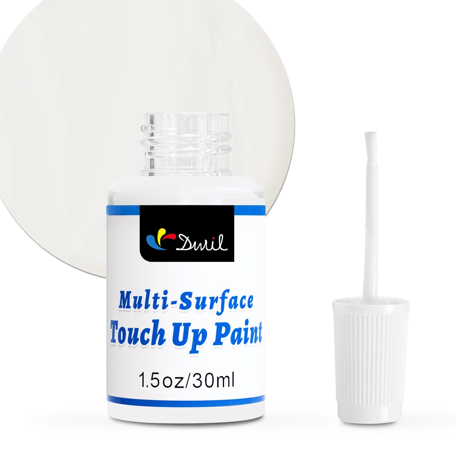 DWIL White Touch Up Paint - Multi Surface Touch Up Paint Pen, Scratch Repair for Wall, Door, Cabinets, Metal, Appliance, Wood, Furniture, 1.5 Fl Oz (Semi Gloss, Ivory)