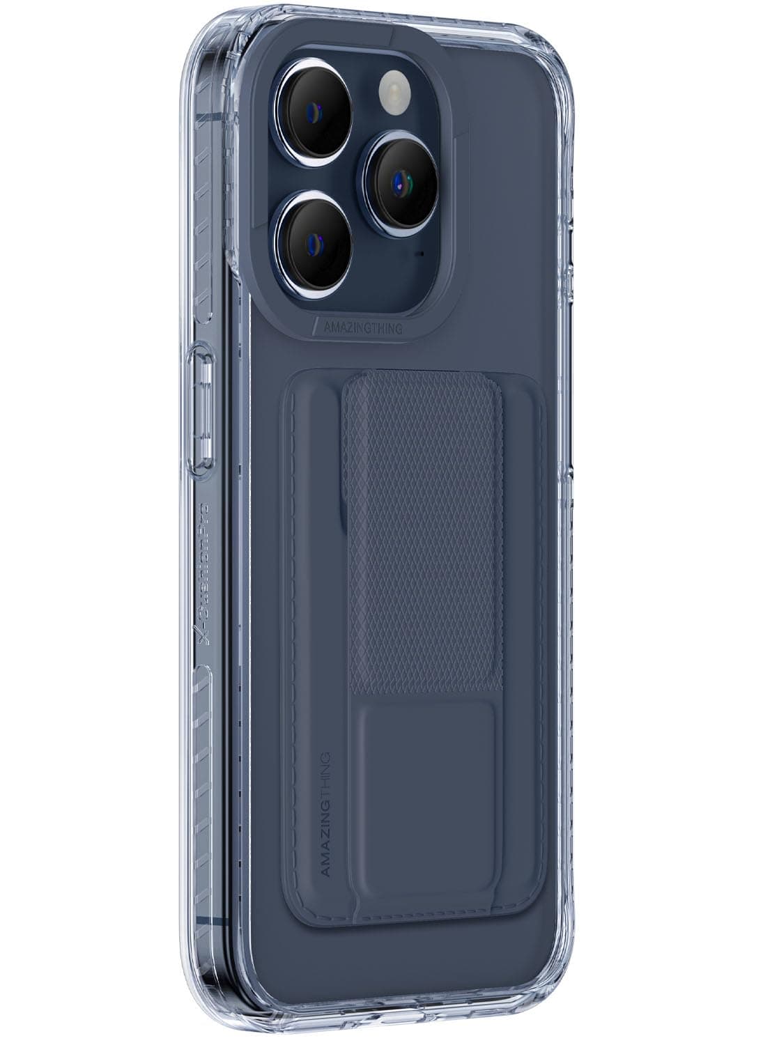 Amazing Thing Titan Pro Mag Wallet Set for iPhone 15 Pro MAX 3 Card Slot Holder/Stand/Case Cover compatible with MagSafe - Blue