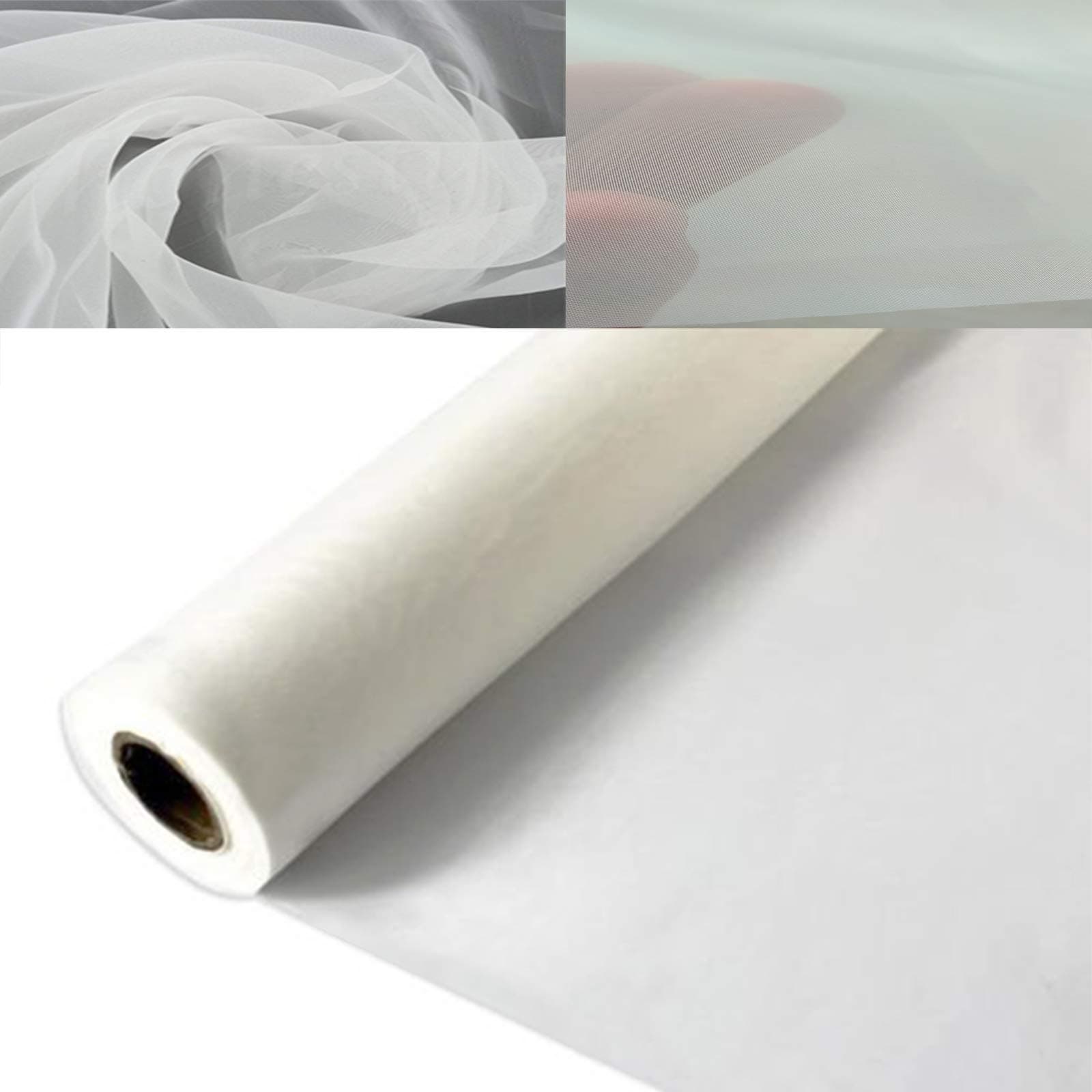MS WGO 3 Yards 1.27 Meters Polyester Screen Printing Mesh, White, Solid, 110 Mesh (43T), Leno Weave