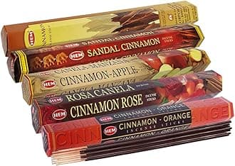 TRUMIRI Hem Incense Sticks Variety Pack #8 And Incense Stick Holder Bundle With 5 Cinnamon Based Fragrances
