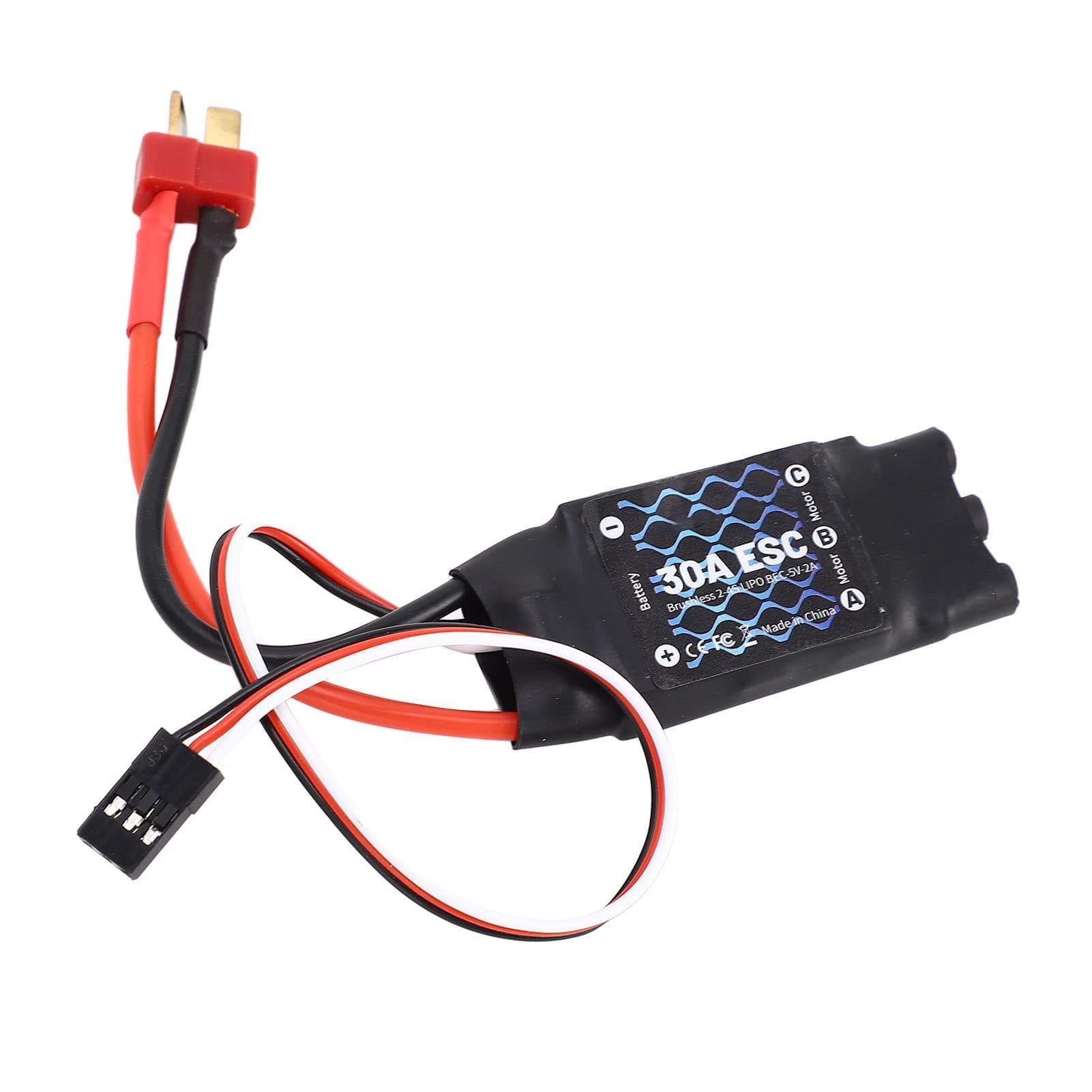 RC ESC, Strong Anti Interference Brushless ESC Throttle Stroke Calibration Safe Power on Function 30A Low Voltage Protection for Small Quadrotor