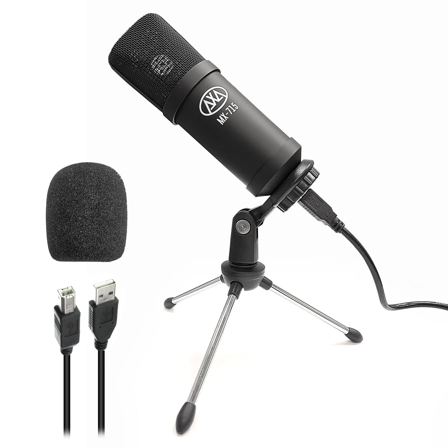 AxcessAbles MX-715 USB Podcasting and Studio Condenser Microphone