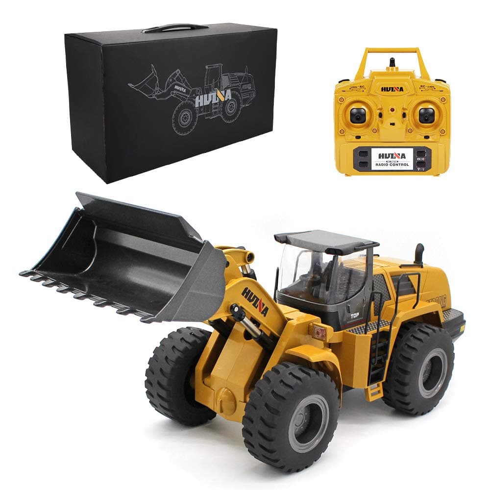 1/14 RC Wheel Loader 10 Channel Remote Control Front Loader Construction Tractor 2.4GHz Metal Bulldozer Toy
