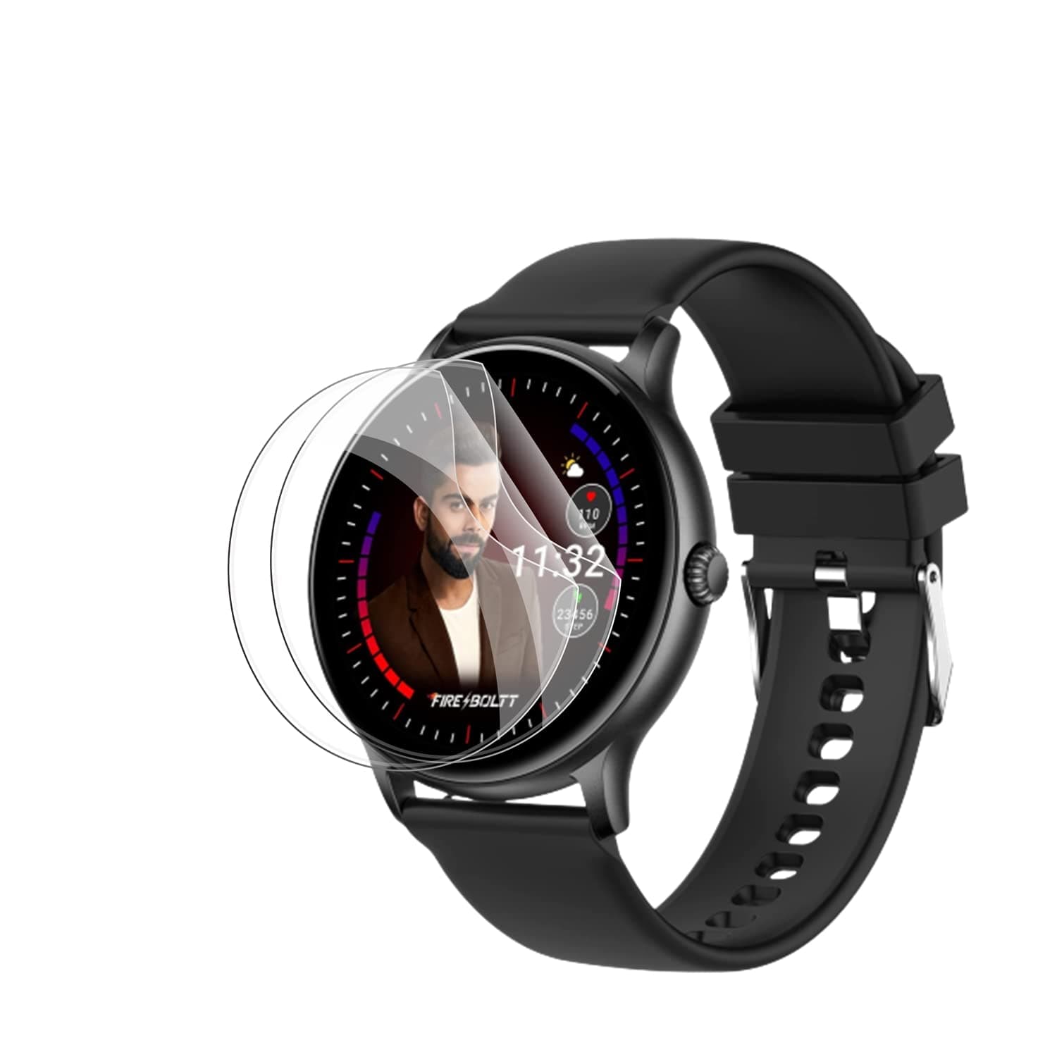 Wisely [Pack 3 For Fire Boltt Phoenix SmartWatch Screen Guard Scratch Guard Full Screen Protector Compatible for Fire Boltt Phoenix 1.3"- Flexible TPU - HD Clear - Bubble-Free