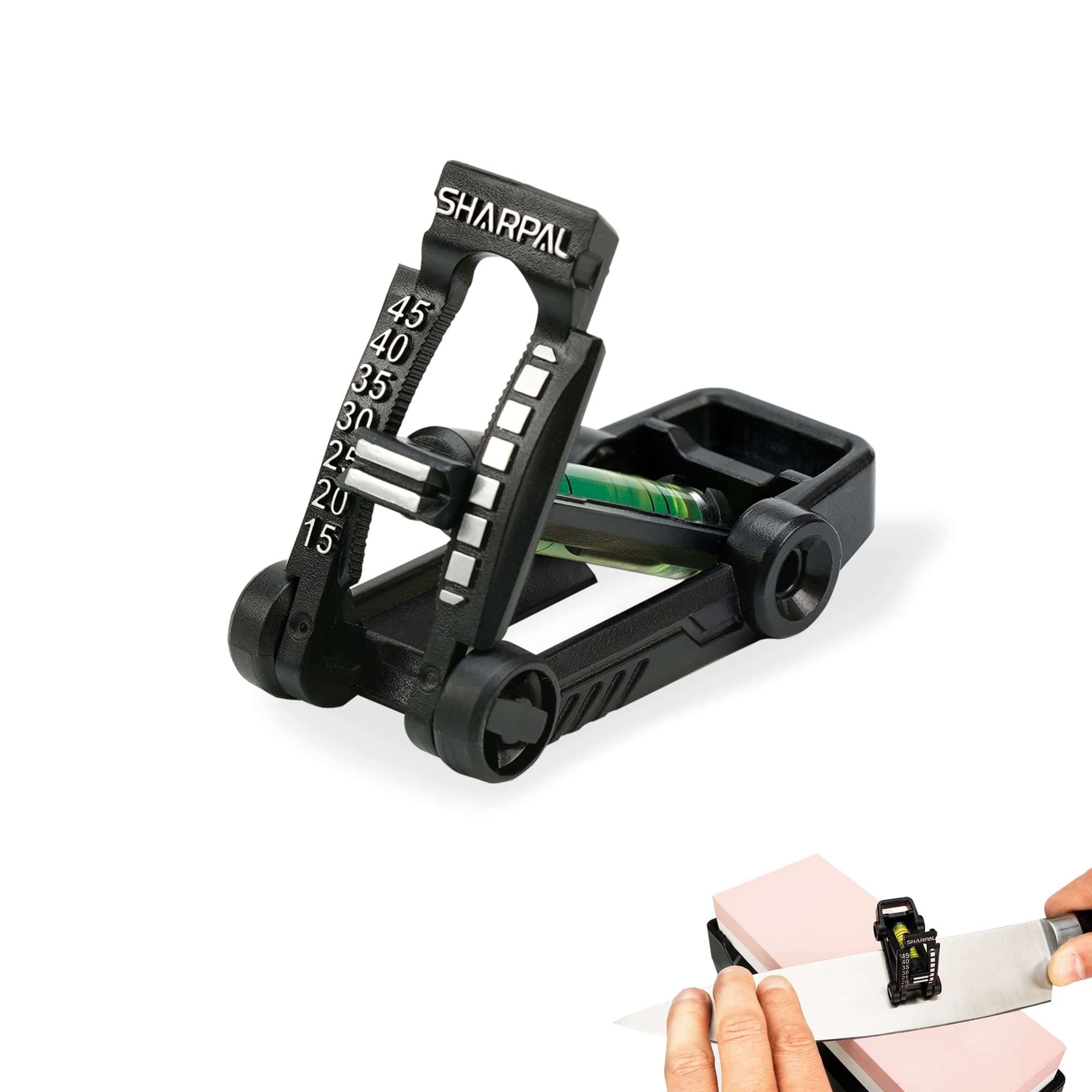 SHARPAL 194H Holdbubble Whetstone Knife Sharpening Stone Angle Guide Chisel Sharpening Guide Knife Blade Angle Meter Knife Sharpening Trainer (Angle 15°~45°)