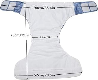 Large Teen Adult Cloth Diaper Nappy Reusable Washable for Disability for Men (Blue (Large 26in to 50in))