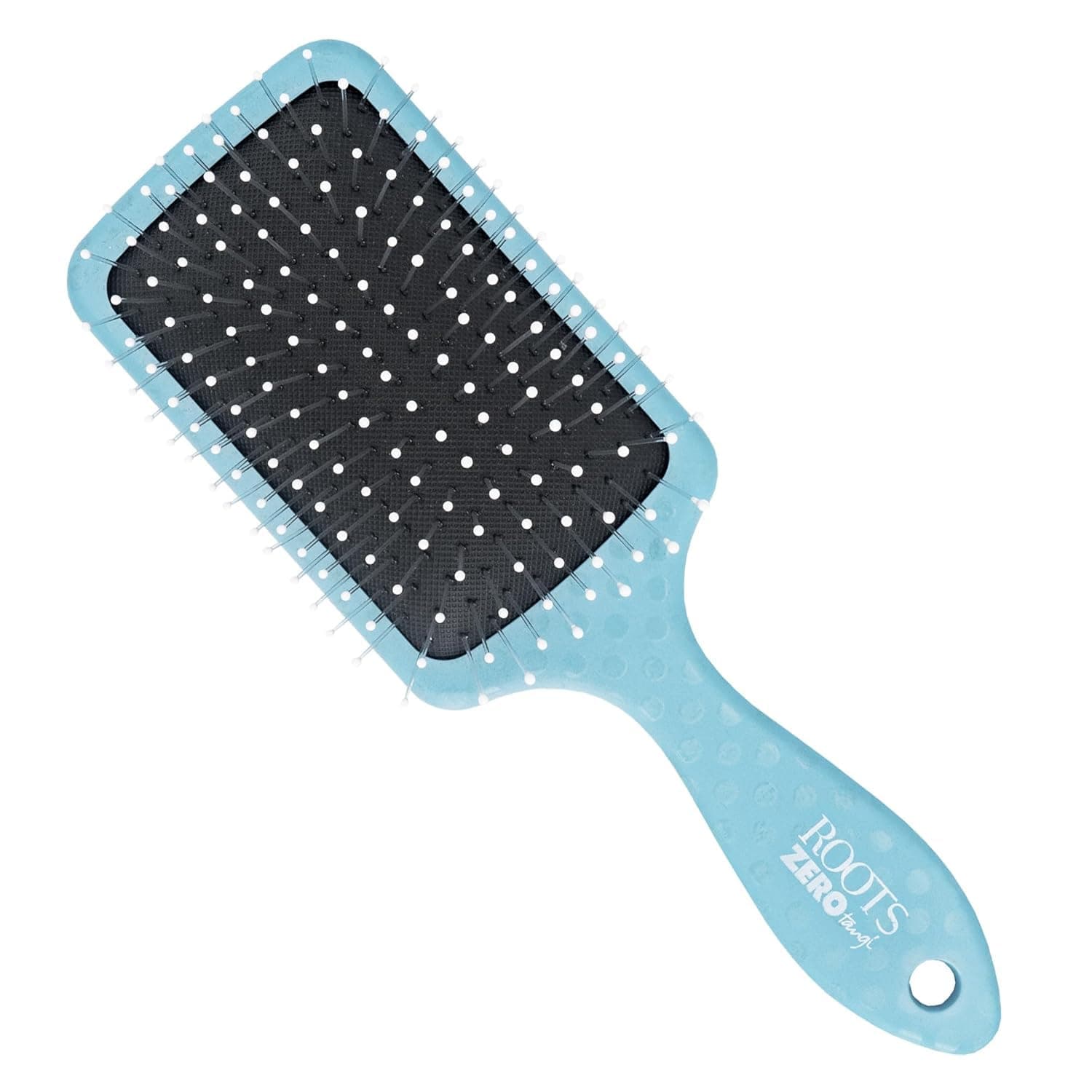 ROOTS Zero Tangle Paddle Hair Brush | Flexi Cushion Base | Soft yet Firm Bristles | Damage-Free Detangling on Sensitive/Wet/Dry Hair | For Men & Women | Length - 8.5 - Inch, Model No - RZTM-BP
