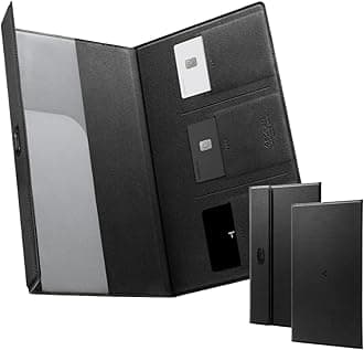 Spigen Hyper-Slim Car Registration and Insurance Card Holder for All Cars [Tesla Model Y Juniper (2025/26) & 3/Y/S/X/Cybertruck] Store Card Keys, ID License Holder, Essential Documents - Black