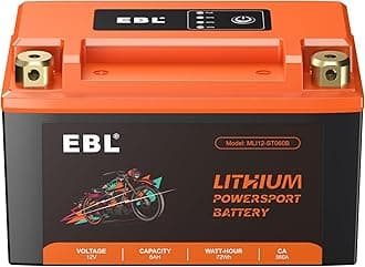 EBL Lithium YTZ10S-BS, 180CCA Lithium LiFePO4 Motorcycle Battery, 12V 6Ah ATV, UTV, Jet Ski, 4 Wheeler, Quad, Riding Lawn Mower, Tractor, Scooter, PWC, Seadoo, Polaris and Generator Battery