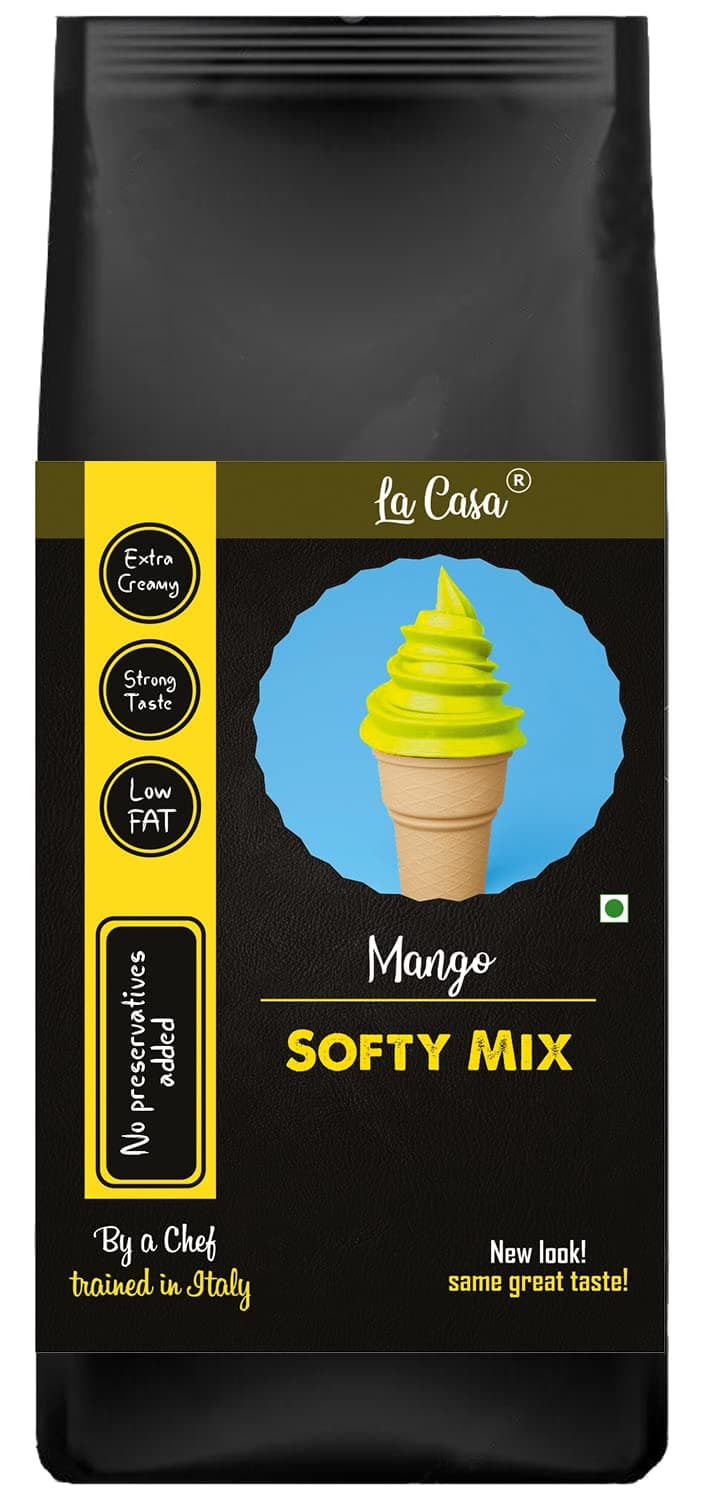 Soft Serve or Softy Premix - Mango | Extra Creamy & Strong Flavor | Simply add Milk to prepare Soft Serves | 250g |