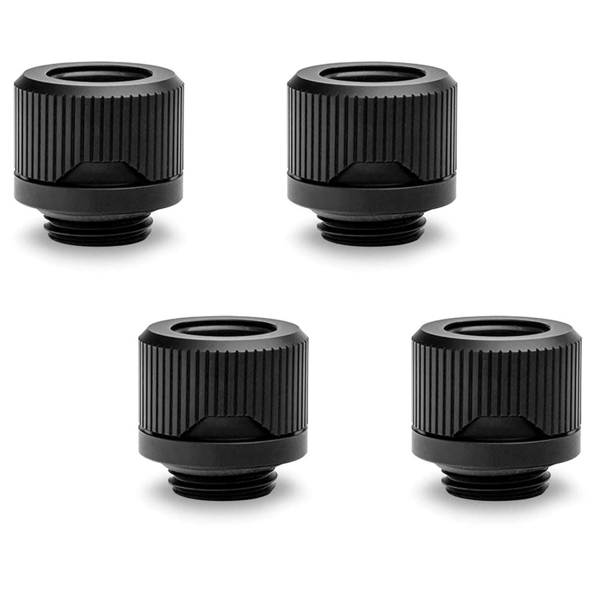 EKWB EK-Quantum Torque HDC-12 Compression Fitting for EKWB Rigid Tubing, 12mm OD, Black, 4-Pack