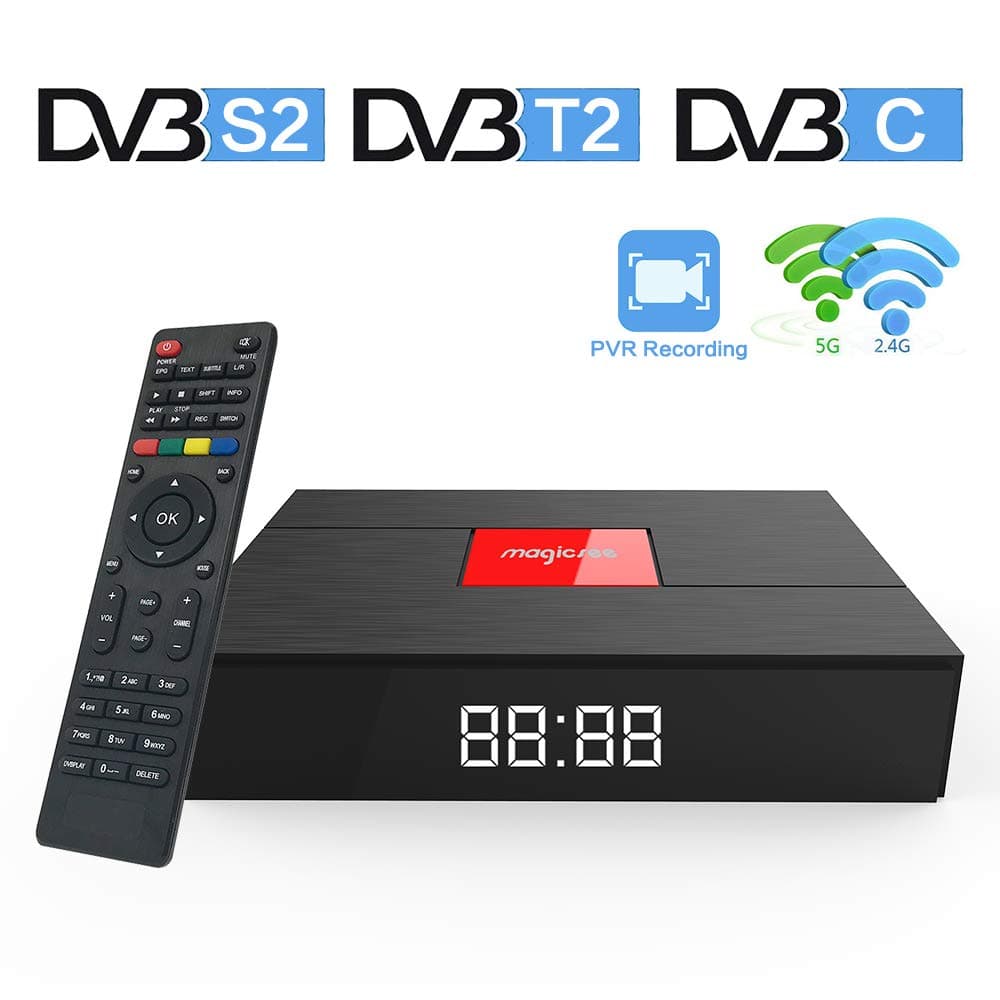 C400 Plus Android 7.1 Smart TV BOX S912 DVB T2 S2 Satellite Receiver Octa Core 3 Ram 32 Rom Mini PC Dual Band 2.4G/5g Wifi 4K Bluetooth