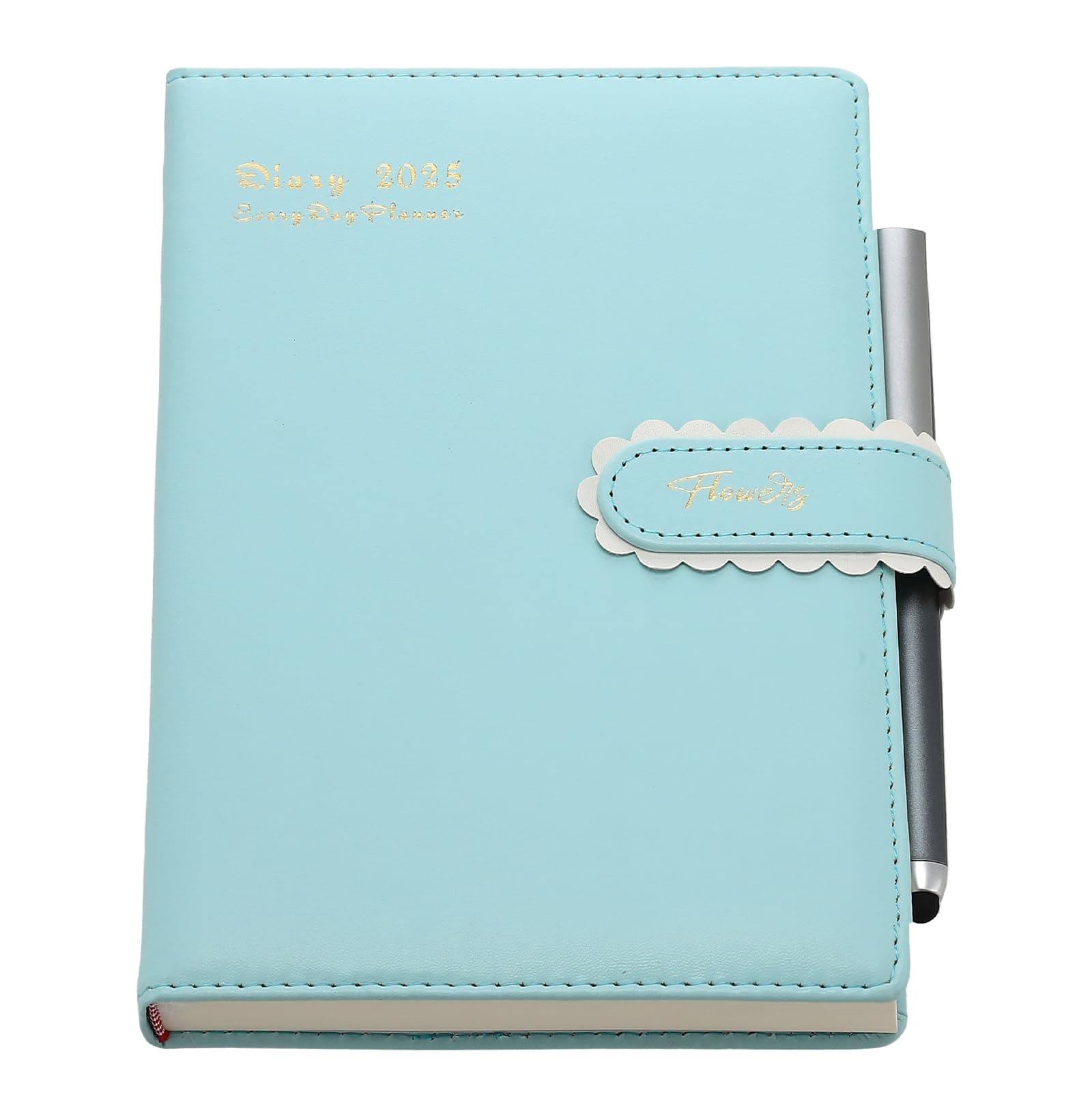 McdsucDiary 2025 Day Per Page,2025 Diary A5 Page a Day,Schudle Organiser Full Year Planner Jan to Dec 2025 Diaries,Productivity Daily Planner with Pen Set,Monthly Tabs,Stickers,3Bookmars,Green