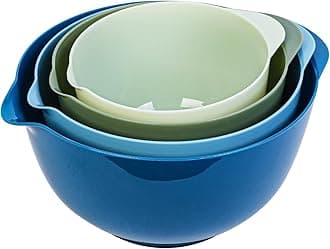 Classic Mixing Bowl Set, BPA Free Plastic, Microwave and Dishwasher Safe, 4.5 quarts (Sapphire)