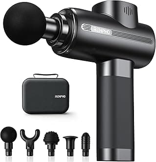 Massage Gun Deep Tissue, Muscle Massage Gun 3200 RPM Motor Massager with Type-C Charging and Portable Case, for Home Office Workout Full Body Muscle Massage Relax, Black