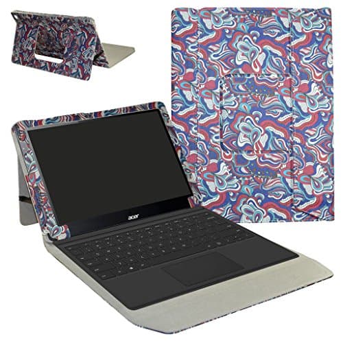 Acer Switch Alpha 12 Case,Mama Mouth 2-in-1 Romovable Portfolio PU Leather Folio Stand Cover for 12" Acer Aspire Switch Alpha 12 Windows 10 Detachable Convertible Laptop Tablet,Mushroom Fantasy