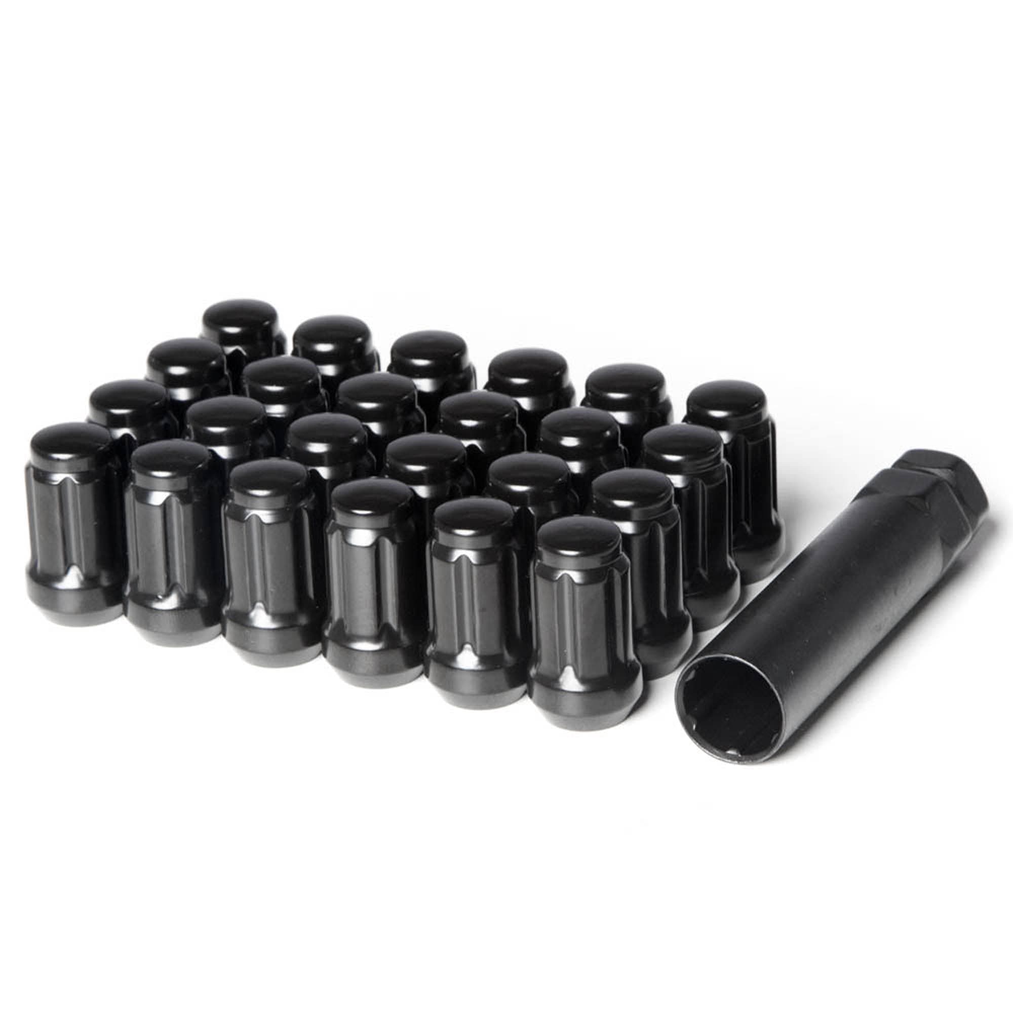 Black Spline Drive Jam Lug Nuts 12x1.5 24pc + Tool