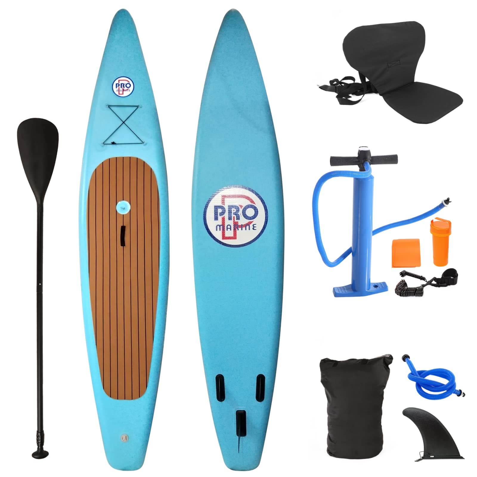 Inflatable Stand Up Paddle Board 149.6"*31.9"*3.9" SUP Accessories & Backpack, Non-Slip Paddle Board, Leash, Paddle, Waterproof Backpack, Kayak Seat, Hand Pump, Repair kit for Youth & Adult