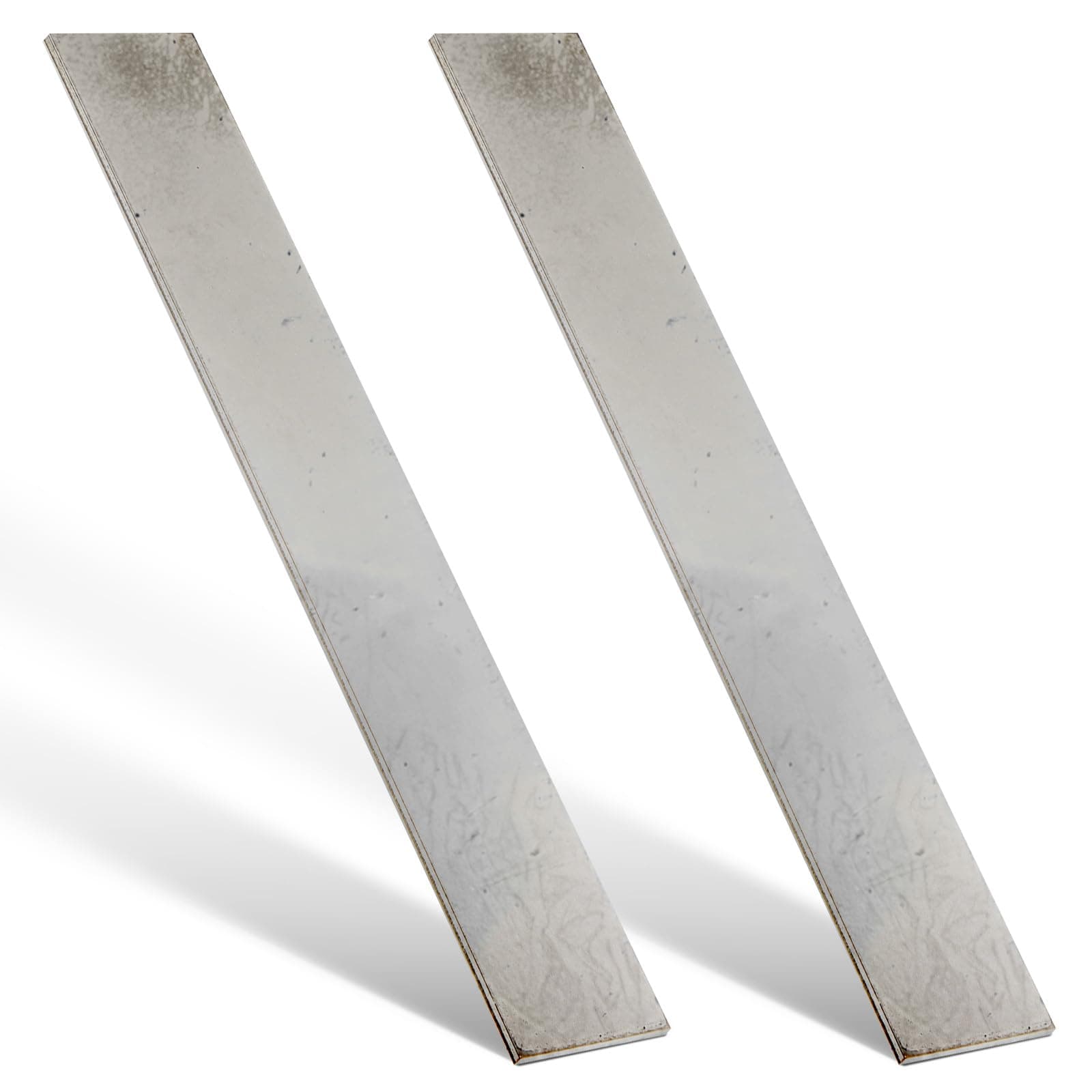 Zonon 2 Pcs 12'' x 2'' x 0.11 304 Stainless Steel Flat Bar Brushed Finish Trim Strips Sheet for DIY Projects, Precision Machinery, Hardware Manufacturing, Kitchen Gap Filling