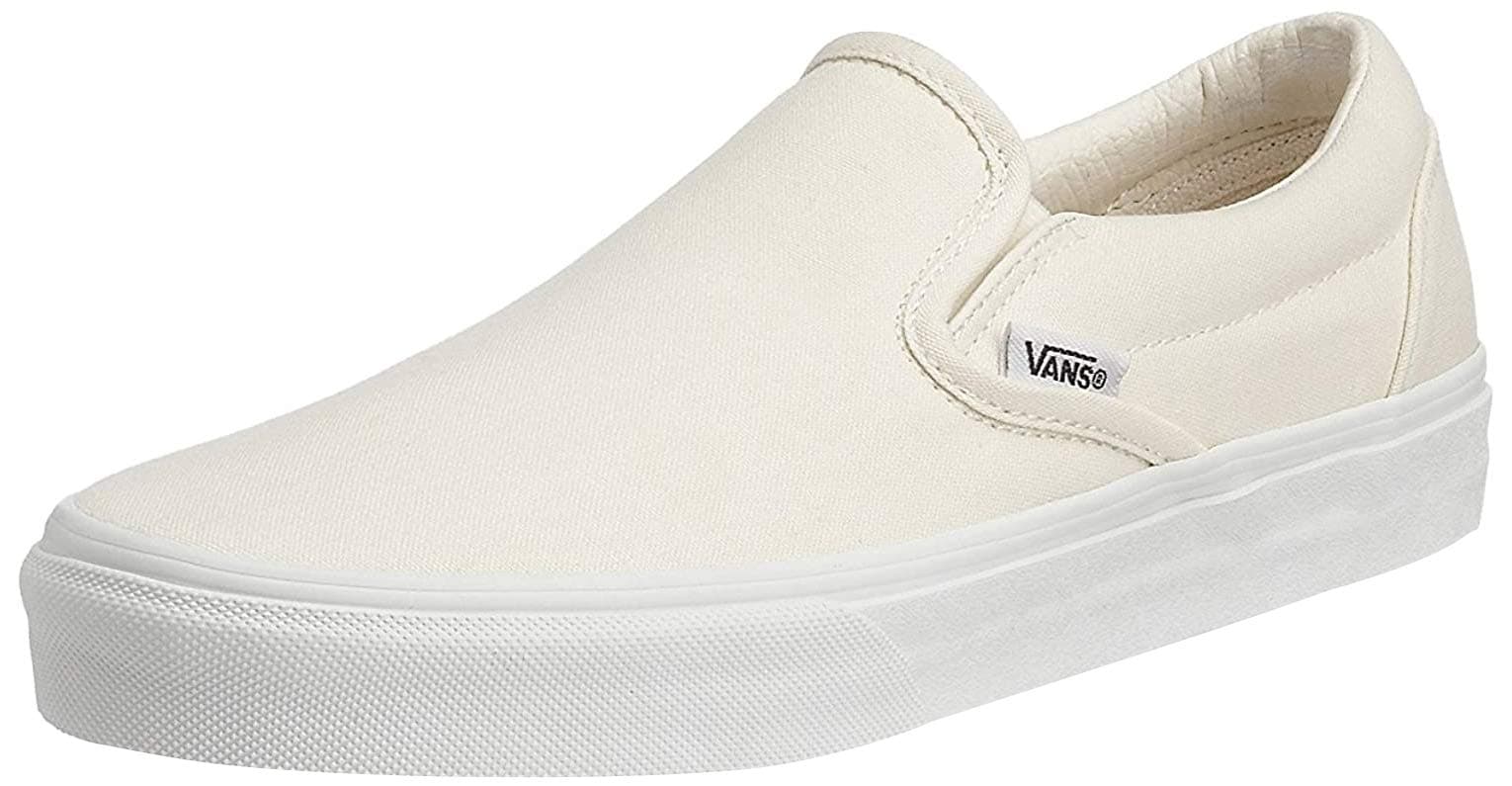 Vans Unisex Classic Slip-On(tm) Core Classics Sneaker, White (Canvas), Men's 10, Women's 11.5 Medium