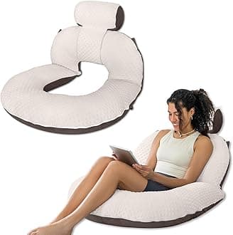 INSEN Reading Pillow, Back Pillow for Sitting in Bed for Reading, Nurse & Relax, Reading Pillow for Adults, Moms & Kids, Sit Up Pillow for Bed, Upgrade (Dot Velvet-Brown)