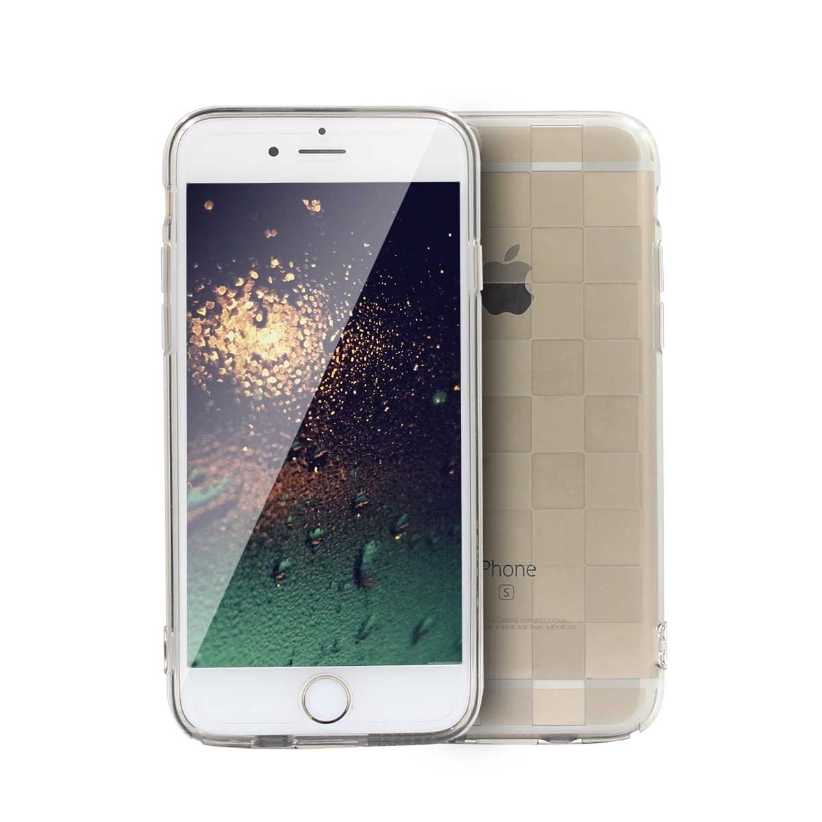 Apple iPhone 6 / 6s Flexible Soft TPU Grid Pattem Case with Shock-Absorption Bumper and Anti-Scratch Clear Back for iPhone 6s(2015) iPhone 6(2014) 4.7 Inch-Gray