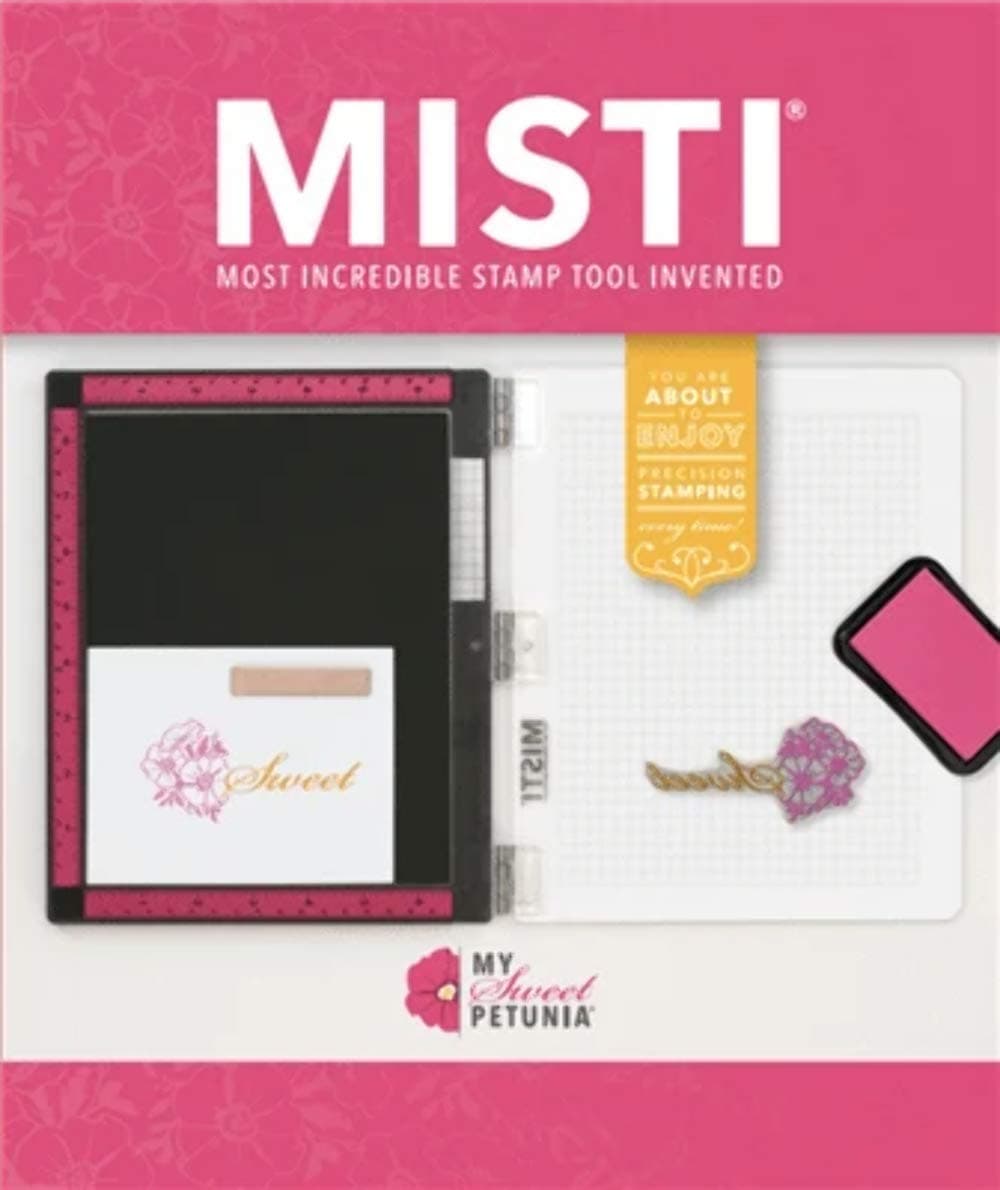 Pink Misti Stamp Tool Original Size Stamp Positioner (2020 Version); Includes Bar Magnet and Foam Pad; The Most Incredible Stamp Tool Invented