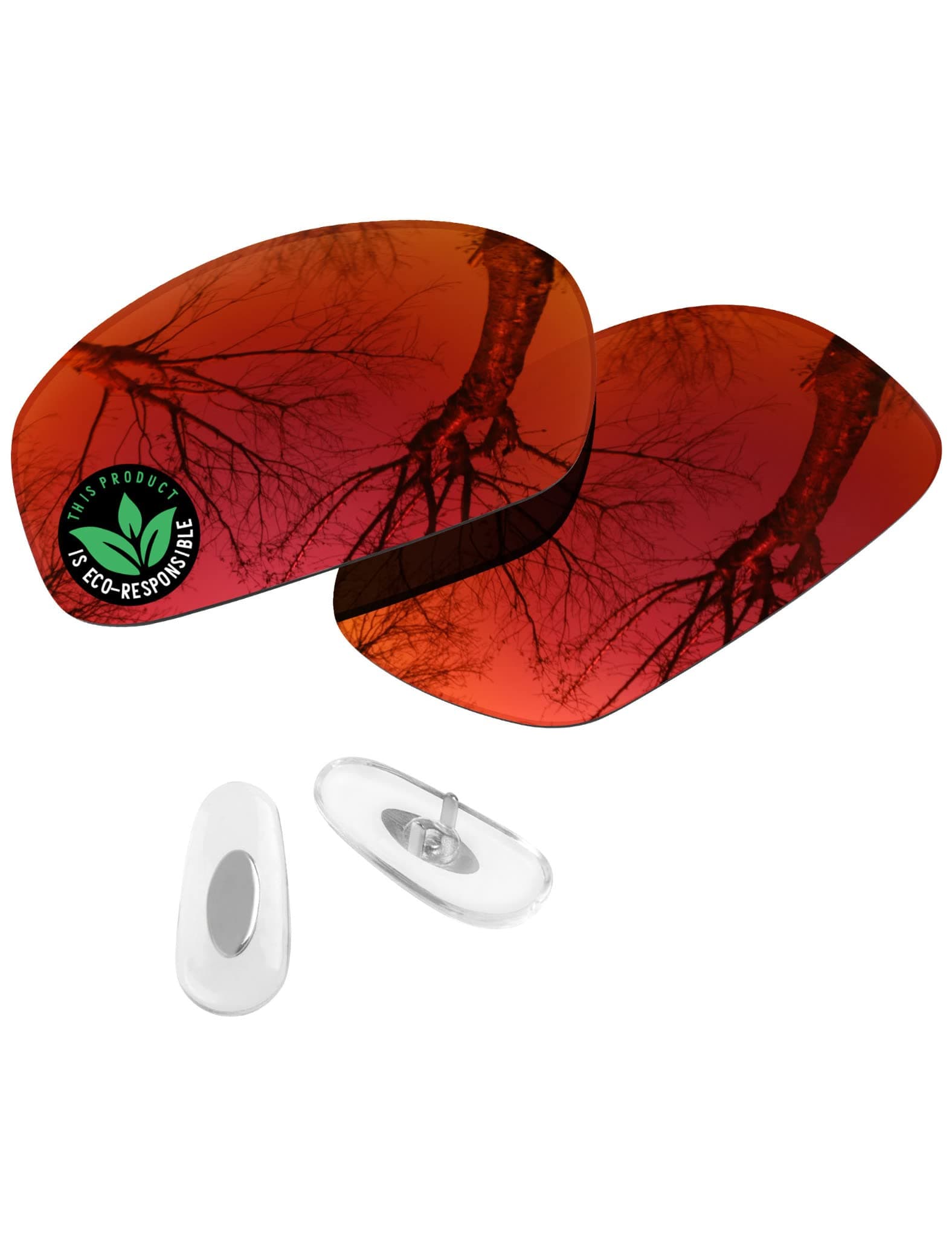 RaydiPolycarbonate Replacement Lenses & Nosepads for RayBan RB3445 61mm Rectangular Sunglasses