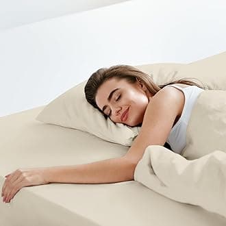 LuxClub Fitted Sheet SuperKing Bedding with 45cm Depth, Extra Deep Soft Microfiber Fabric, Ease Care, Soft & Comfortable, Fade Resistant - Beige, SuperKing