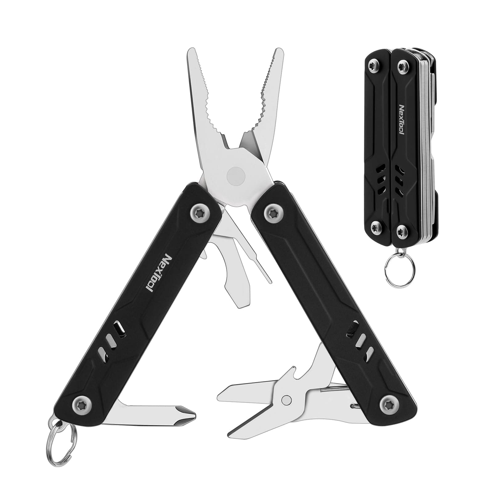 Keychain Multitool, 9 in 1 Mini With Needle Nose Pliers, Scissors, SIM Extractor and Screwdrivers for Travel, EDC, TSA Approved, Bladeless Small (Mini Sailor Lite)