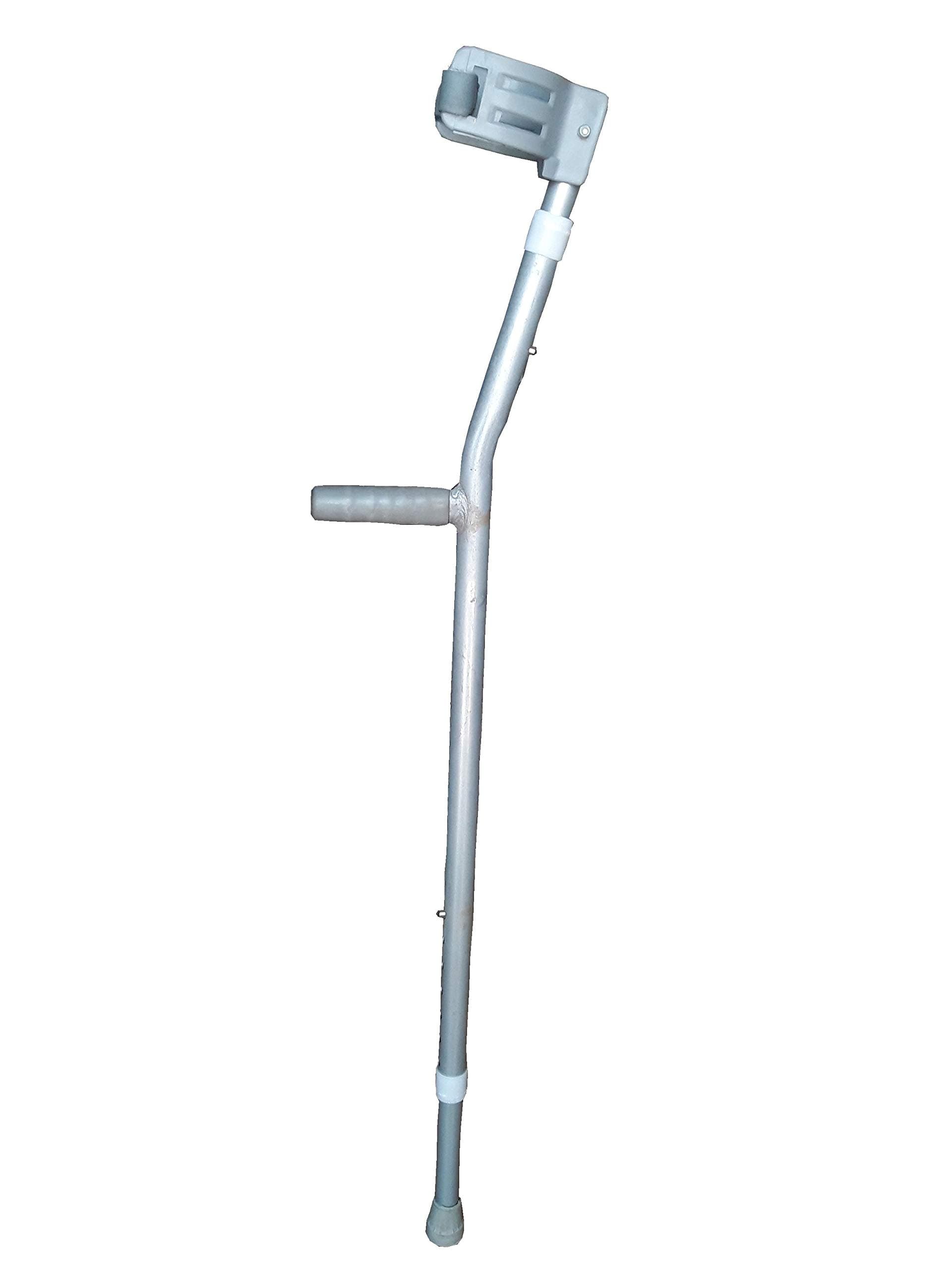 SAMADHAN SURGICAL Elbow Crutch Walking Stick, Grey, Adjustable Height, Push Button Lock, Iron & Plastic Material, 1 Count