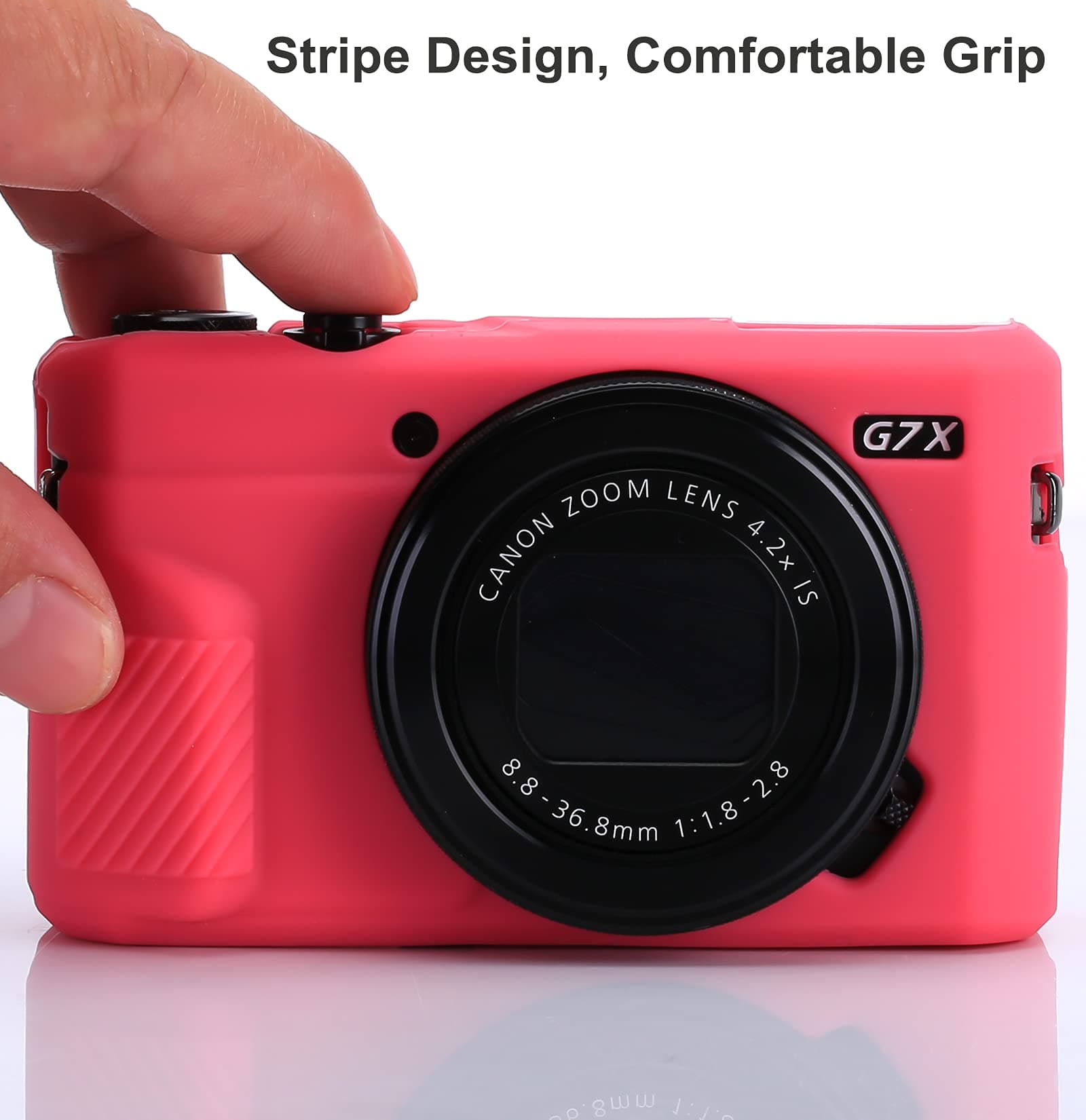 G7X / G7X Mark II Camera Silicone Case, Ultra Thin Lightweight Rubber Soft Silicone Case Bag Cover for Canon PowerShot G7X / G7X Mark II with Microfiber Cloth - Hot Pink