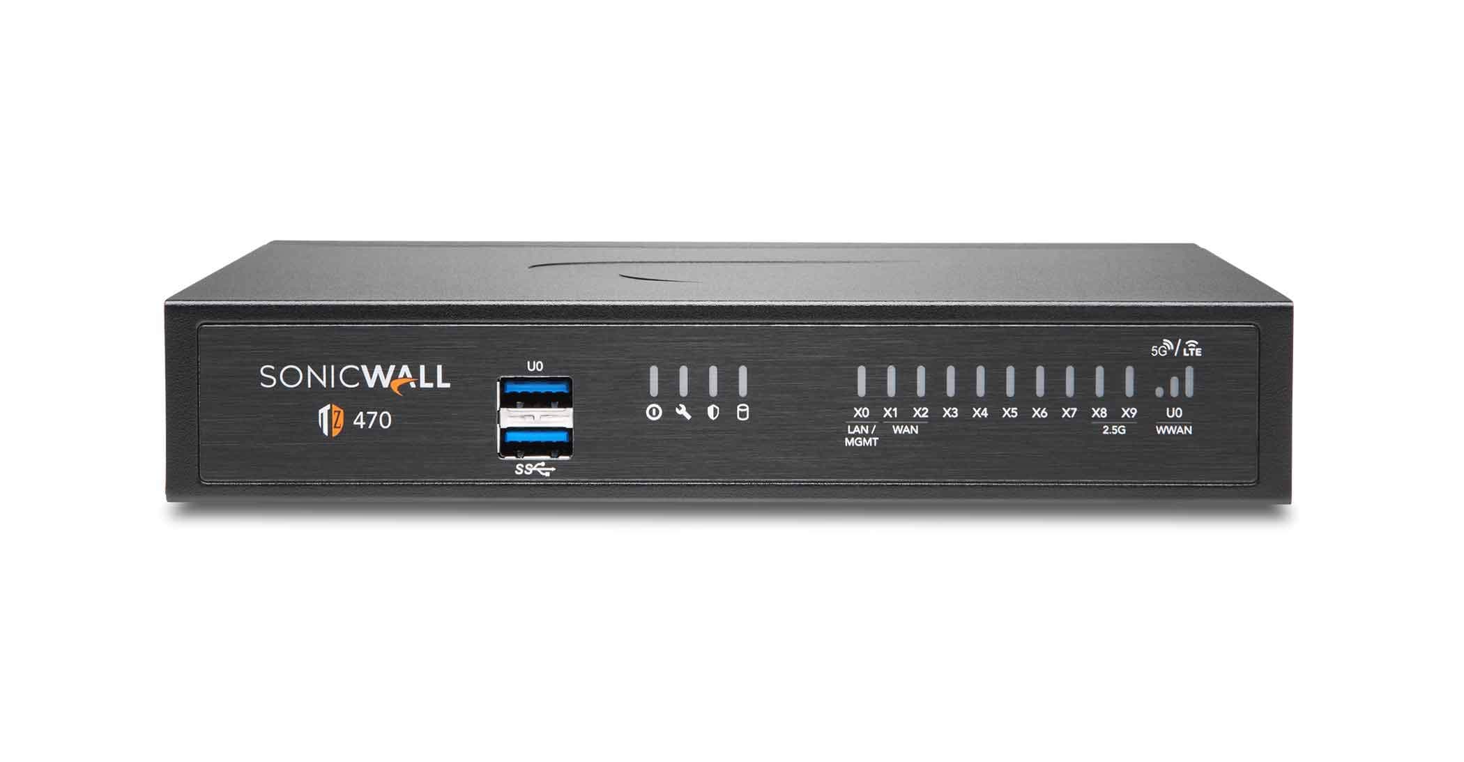 SonicWall TZ470 Gen7 Firewall | High-Performance SMB Security Appliance Featuring Multi-Gig Interfaces, Robust Threat Prevention, and SD-Branch Capabilities (02-SSC-2829)