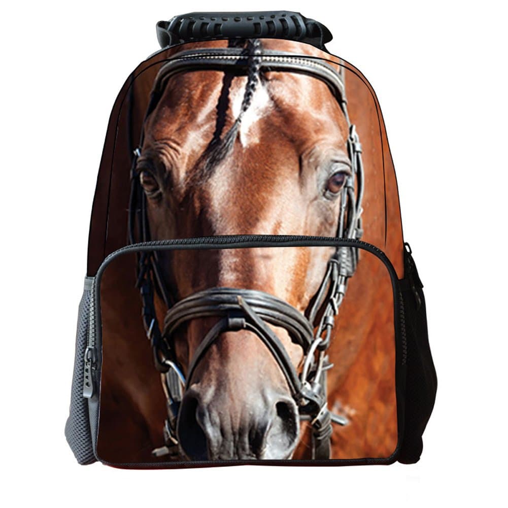 Datomarry Classic Horse Backpack Personalized Teens School Students College Daypack