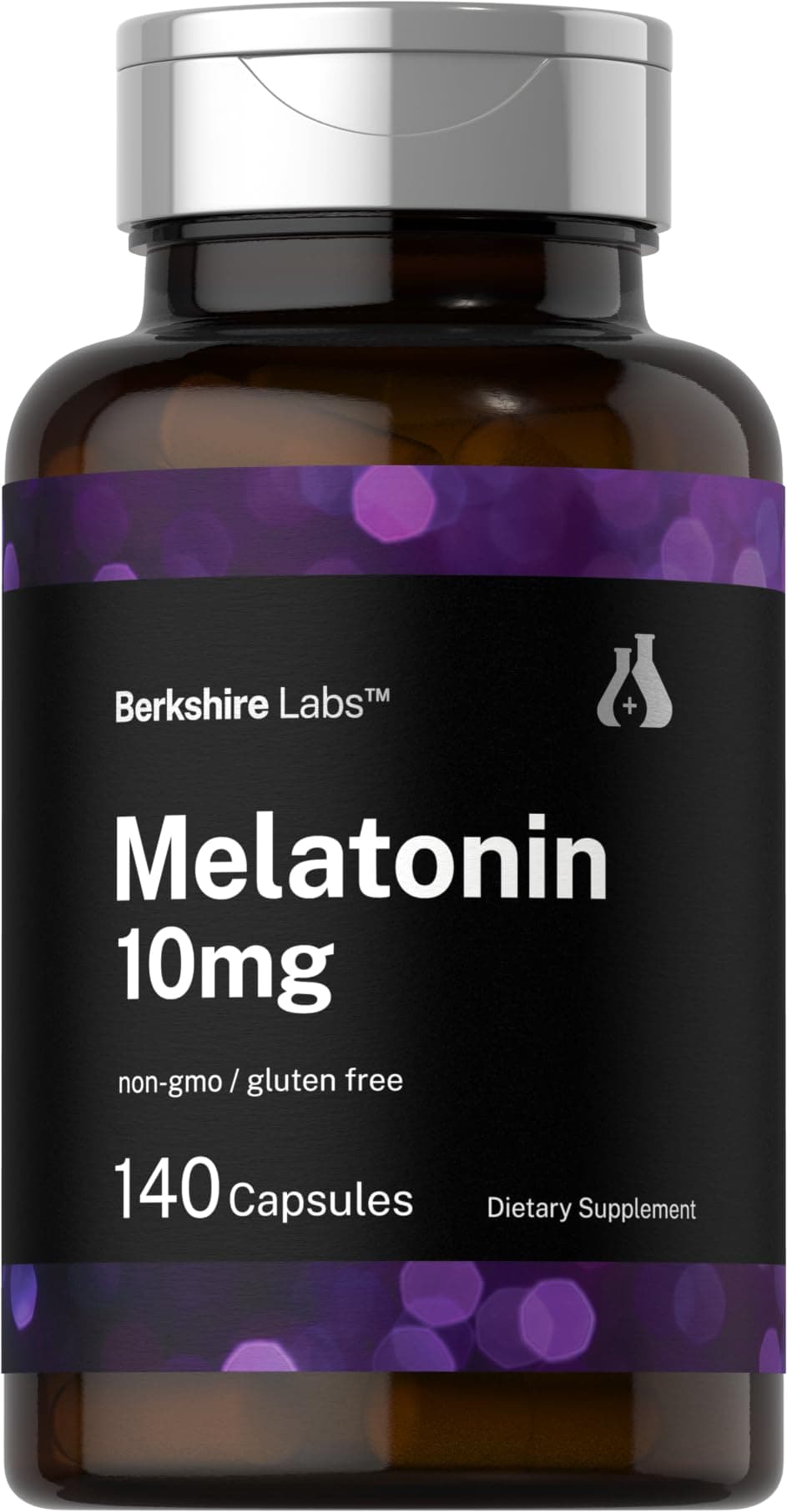 Berkshire Labs Melatonin 10mg | 140 Quick Release Capsules | Extra Strength Formula | Non-GMO, Gluten Free Supplement