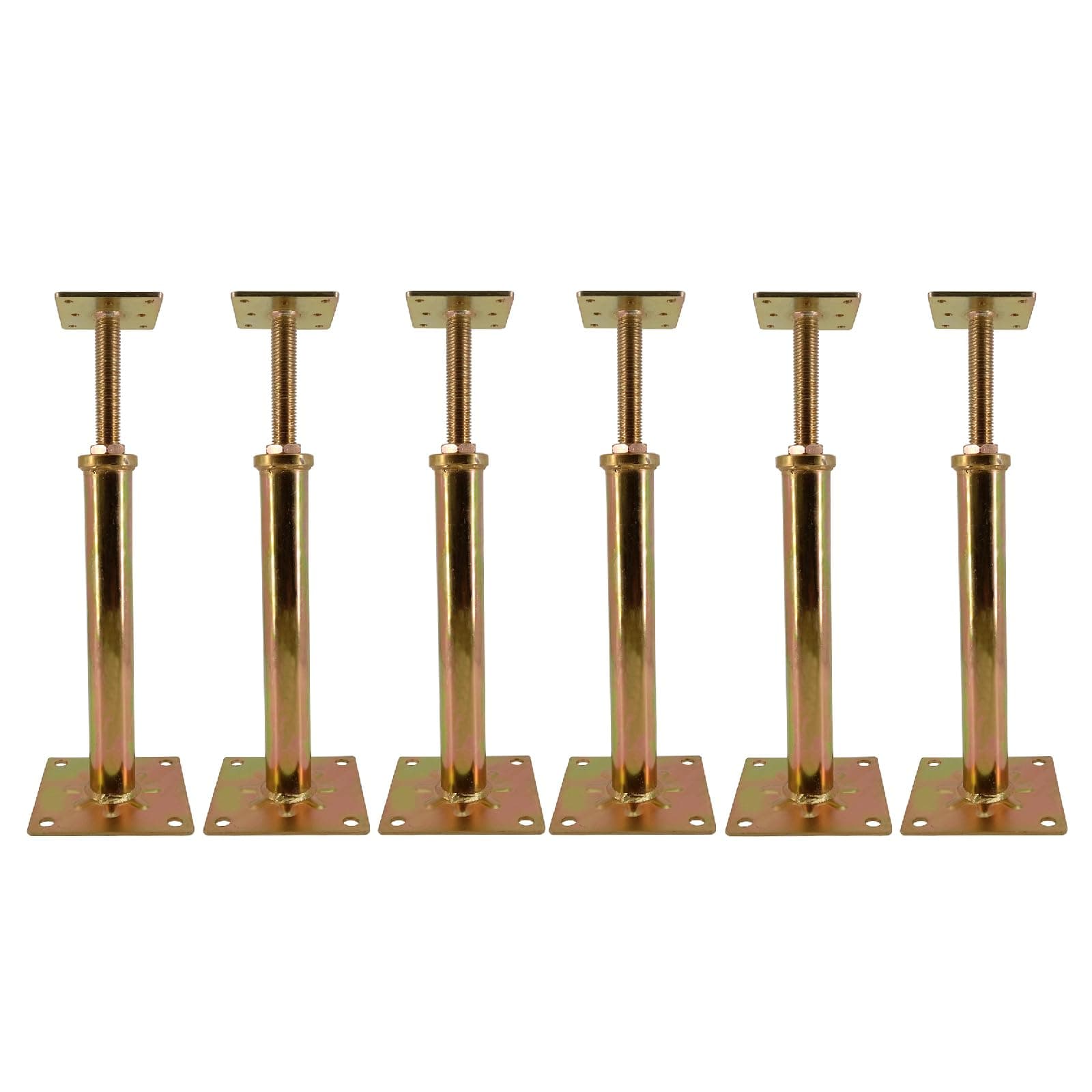 6 PCS House Floor Jacks Post Pole for Leveling, 11" - 16" Height Range, 6 ton Min and Max Height Capacity, Galvanized, 6 Pack