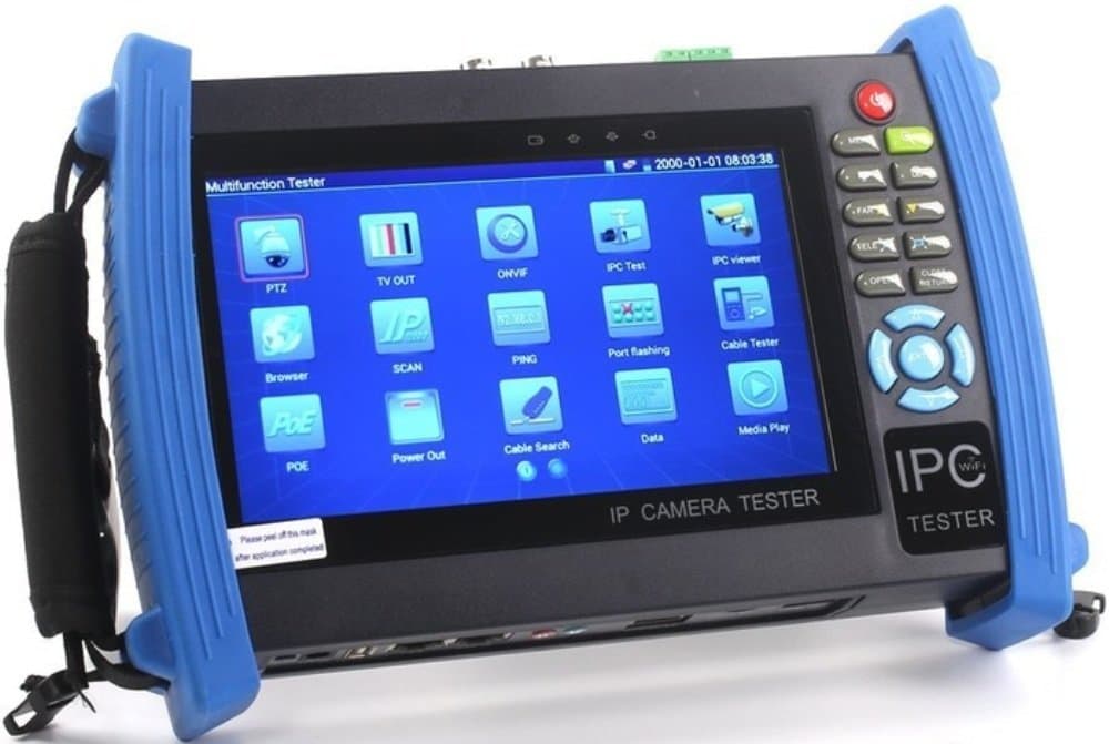 COP Security 12-IPC8600 7" Touch Screen 1080P HDMI IP Camera CCTV Tester, Supports Both Analog and IP PTZ Cameras, ONVIF Support, CCTV, PTZ, PoE Tester, Works with PAL and NTSC Cameras